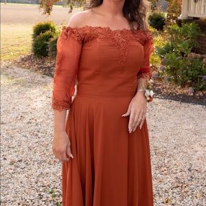 Dresses | Burnt Orange Rust Mother Of The Bride Formal Dress | Poshmark